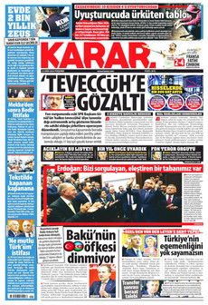 KARAR gazetesi ilk sayfası