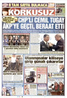 KORKUSUZ gazetesi ilk sayfası