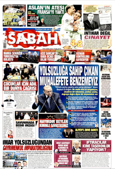 SABAH gazetesi ilk sayfası