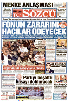 SÖZCÜ gazetesi ilk sayfası