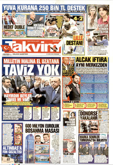 TAKVİM gazetesi ilk sayfası