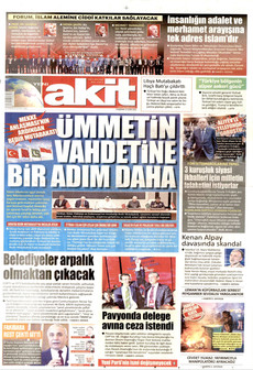 YENİ AKİT gazetesi ilk sayfası