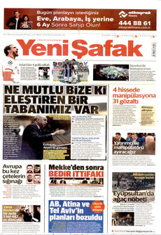 YENİ ŞAFAK gazetesi ilk sayfası