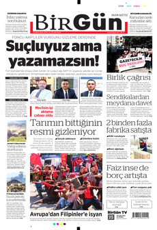 BİRGÜN gazetesi ilk sayfası