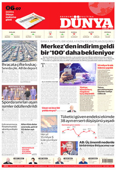 DÜNYA gazetesi ilk sayfası