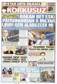 KORKUSUZ gazetesi ilk sayfası