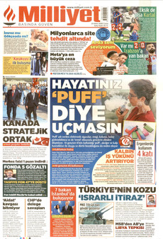 MİLLİYET gazetesi ilk sayfası