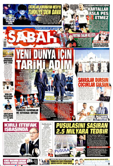 SABAH gazetesi ilk sayfası