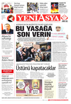 YENİ ASYA gazetesi ilk sayfası