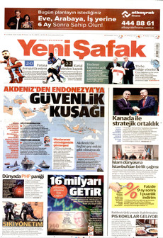 YENİ ŞAFAK gazetesi ilk sayfası
