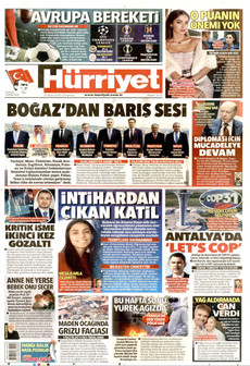 HÜRRİYET gazetesi ilk sayfası