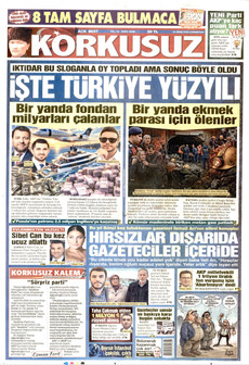 KORKUSUZ gazetesi ilk sayfası