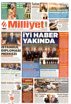 MİLLİYET gazetesi ilk sayfası