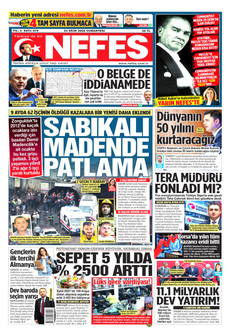 NEFES gazetesi ilk sayfası