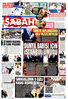 SABAH gazetesi ilk sayfası