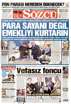 SÖZCÜ gazetesi ilk sayfası