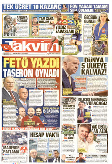 TAKVİM gazetesi ilk sayfası
