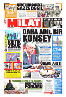 MİLAT gazetesi ilk sayfası