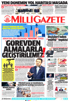 MİLLİ GAZETE gazetesi ilk sayfası