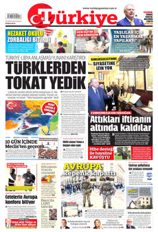 TÜRKİYE GAZETESİ gazetesi ilk sayfası