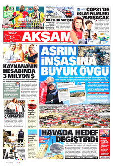 AKŞAM gazetesi ilk sayfası
