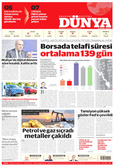 DÜNYA gazetesi ilk sayfası