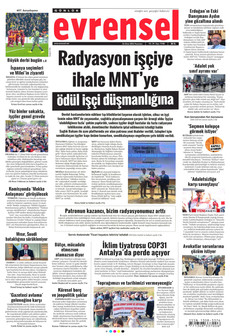 EVRENSEL gazetesi ilk sayfası