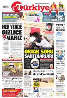 TÜRKİYE GAZETESİ gazetesi ilk sayfası