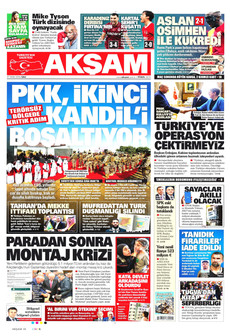 AKŞAM gazetesi ilk sayfası