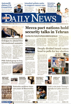 HÜRRİYET DAİLY NEWS gazetesi ilk sayfası
