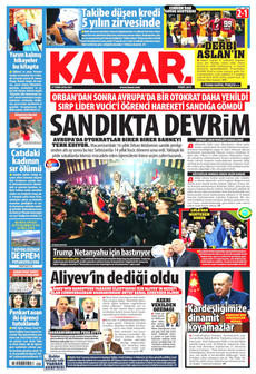 KARAR gazetesi ilk sayfası