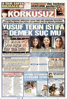 KORKUSUZ gazetesi ilk sayfası