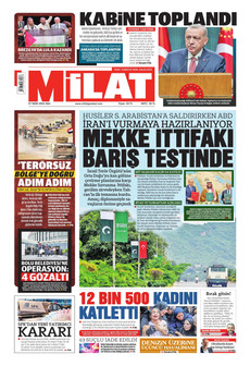 MİLAT gazetesi ilk sayfası