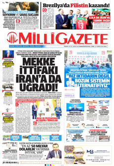 MİLLİ GAZETE gazetesi ilk sayfası
