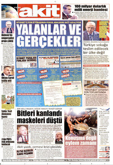 YENİ AKİT gazetesi ilk sayfası