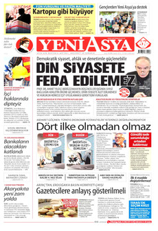 YENİ ASYA gazetesi ilk sayfası