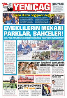 YENİÇAĞ gazetesi ilk sayfası