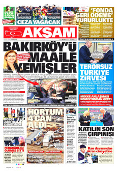 AKŞAM gazetesi ilk sayfası