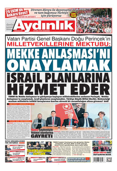 AYDINLIK GAZETESİ gazetesi ilk sayfası
