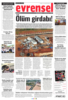 EVRENSEL gazetesi ilk sayfası