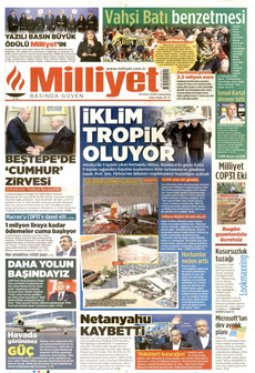 MİLLİYET gazetesi ilk sayfası