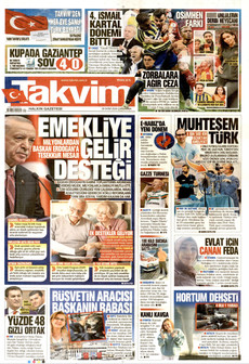 TAKVİM gazetesi ilk sayfası