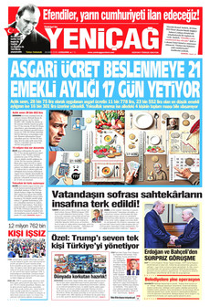 YENİÇAĞ gazetesi ilk sayfası
