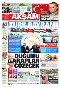 AKŞAM gazetesi ilk sayfası