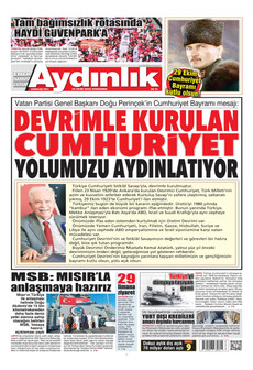 AYDINLIK GAZETESİ gazetesi ilk sayfası