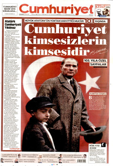 CUMHURİYET gazetesi ilk sayfası