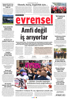 EVRENSEL gazetesi ilk sayfası