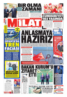 MİLAT gazetesi ilk sayfası
