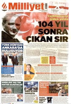 MİLLİYET gazetesi ilk sayfası