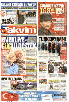 TAKVİM gazetesi ilk sayfası